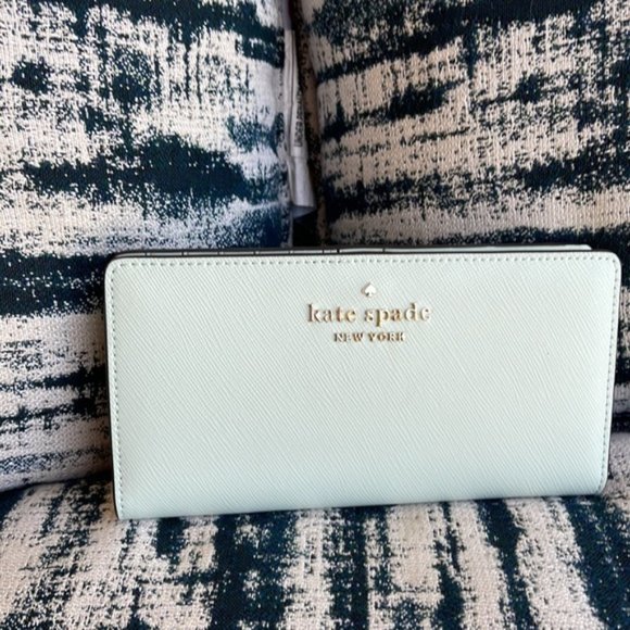 kate spade Handbags - Kate Spade Staci Large Slim Bifold Wallet Crystal Blue